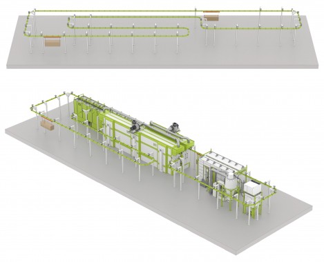 Порошковая окрасочная линия SPK с автоматическим конвейером