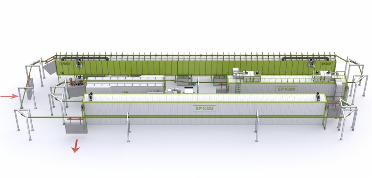 Конвейерная линия окраски с автоматическим конвейером SPK для стальных изделий