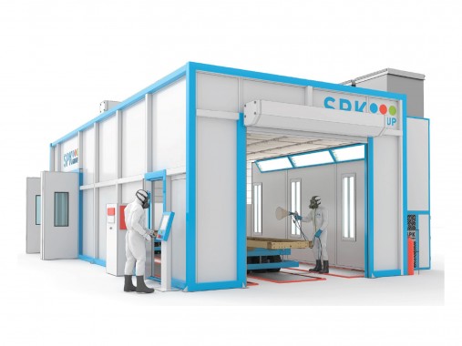 Двухсекционная окрасочно-сушильная камера SPK-SCB-12.5.3.