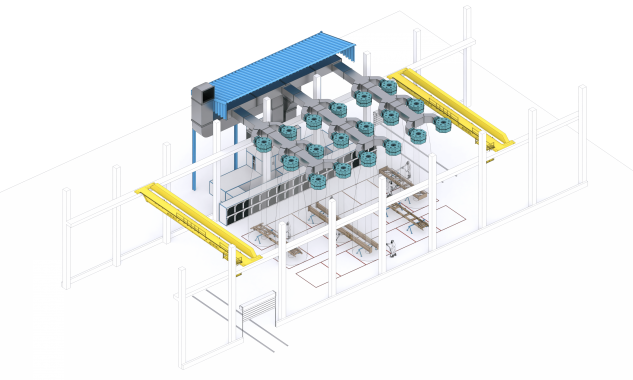 Зона открытой окраски для металлоконструкций