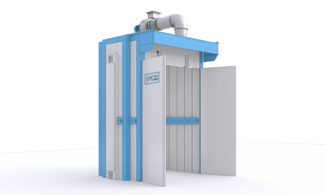 Комплекс оборудования для порошковой окраски с ручной конвейерной системой