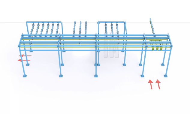 Комплекс оборудования для порошковой окраски с ручной конвейерной системой