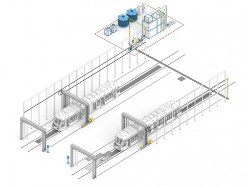 Технологическое оборудование SPK для проверки герметичности трамвайных вагонов