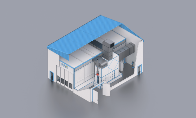 Уличная покрасочно-сушильная камера для металлоконструкций SPK-16.6.5
