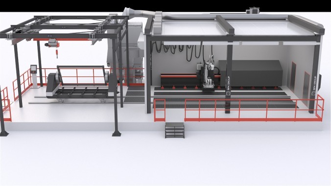 Роботизированный комплекс абразивоструйной очистки SPK-RCSB Роботизированный комплекс абразивоструйной очистки SPK-RCSB
