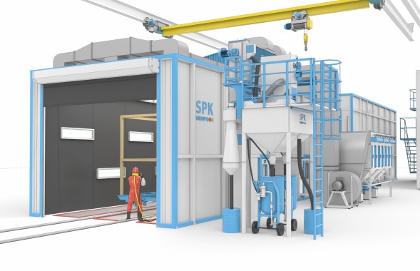 Комплекс дробеструйной очистки и покраски SPK