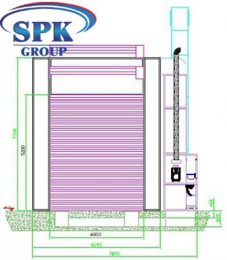 Окрасочно-сушильная камера для Ж/Д вагонов с возможностью разделения на 7 и 15 м SPK-22x6x6.5 Россия