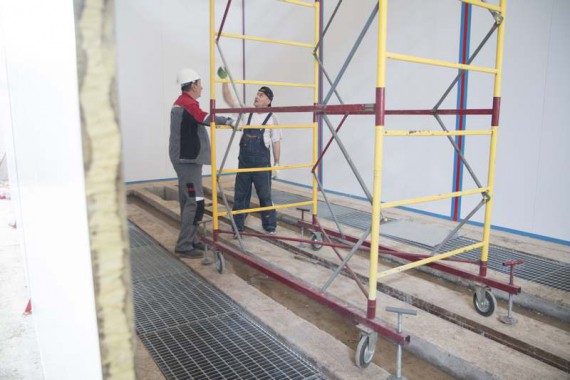 Строительство моечной камеры на Заводе по производству дизельных двигателей GEVO.