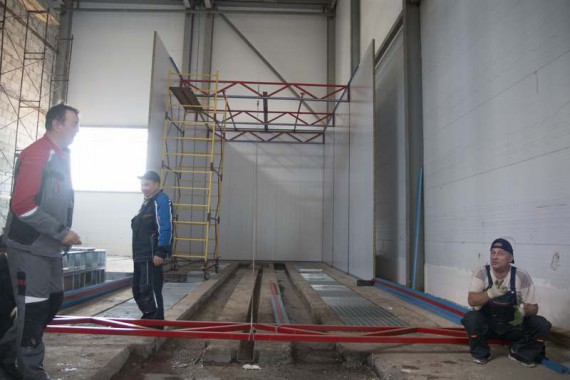 Строительство моечной камеры на Заводе по производству дизельных двигателей GEVO.