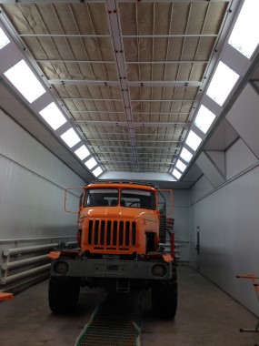 Модернизация покрасочной камеры для грузовых автомобилей г. Арамиль Урал