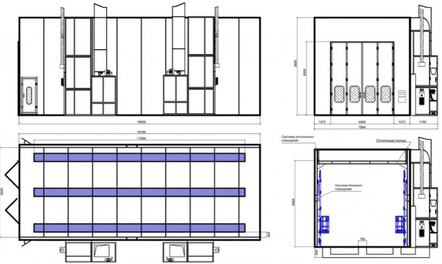 Окрасочно-сушильная камера тупикового типа SPK-18.6.5 РОССИЯ 