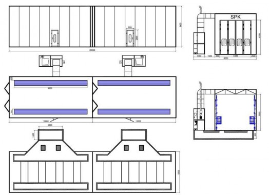 Окрасочно-сушильная камера тупикового типа SPK-22.5.5 Россия