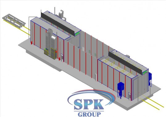 Комплекс по подготовке и окраске грузовиков проходного типа SPK-36.6.6