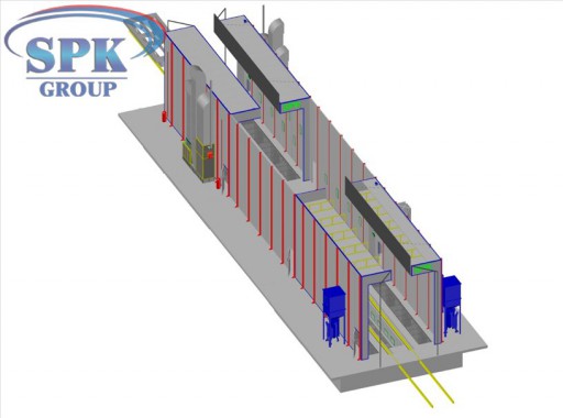 Комплекс по подготовке и окраске грузовиков проходного типа SPK-36.6.6