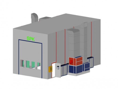 Покрасочно-сушильная камера для грузового транспорта SPK-12х5х5