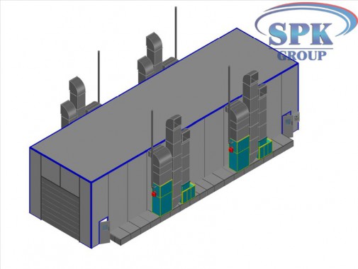Проходная покрасочно-сушильная камера для троллейбусов SPK-22.6.5