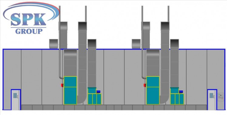 Проходная покрасочно-сушильная камера для троллейбусов SPK-22.6.5