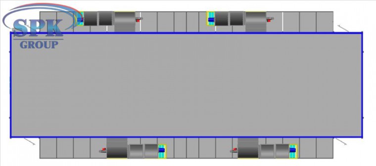 Проходная покрасочно-сушильная камера для троллейбусов SPK-22.6.5