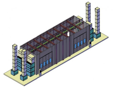 Уличная окрасочная камера, пристроенная к существующему зданию SPK-17.5.5