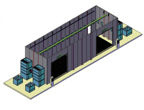 Уличная окрасочная камера, пристроенная к существующему зданию SPK-17.5.5