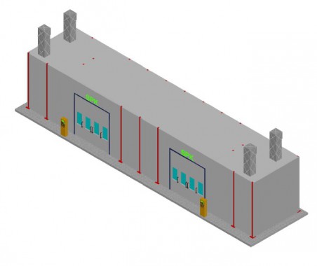 Уличная окрасочная камера, пристроенная к существующему зданию SPK-17.5.5