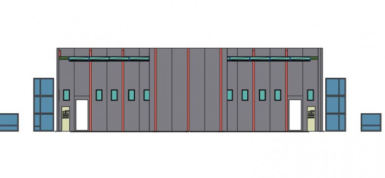 Уличная окрасочная камера, пристроенная к существующему зданию SPK-17.5.5