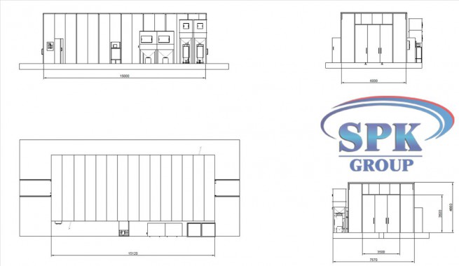 Окрасочно-сушильный комплекс для металлоконструкций проходного типа SPK-30.6.5