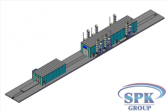 Окрасочно-сушильный комплекс для металлоконструкций проходного типа SPK-30.6.5