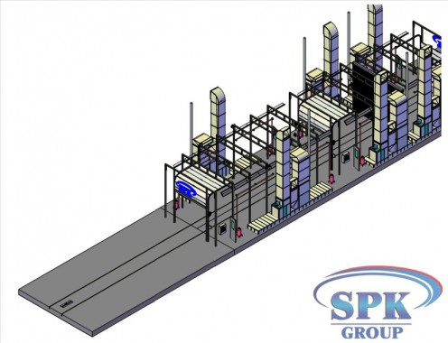 Окрасочно-сушильный комплекс для металлоконструкций проходного типа SPK-30.6.5