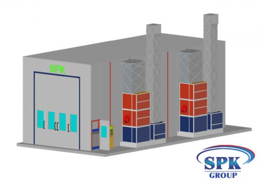 Окрасочно сушильная камера для блочных конструкций SPK 14x6x5 Россия-Германия Окрасочно сушильная камера для блочных конструкций SPK 14x6x5 Россия-Германия