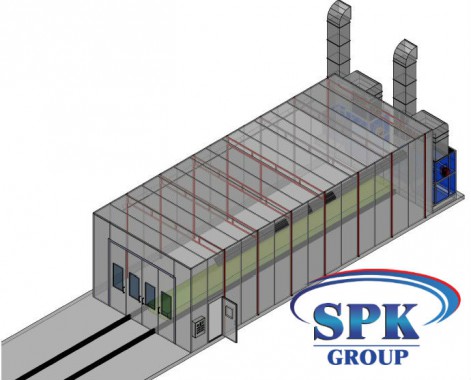 Окрасочно сушильная камера для металлоконструкций SPK 15.6.4