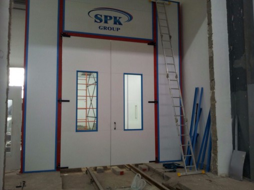 Окрасочно-сушильная камера для дизельных двигателей. Завод по производству дизельных двигателей "Астана Дизель Сервис", Астана (Казахстан)