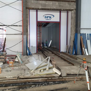 Окрасочно-сушильная камера для дизельных двигателей. Завод по производству дизельных двигателей "Астана Дизель Сервис", Астана (Казахстан)