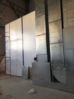 Окрасочно-сушильная камера для дизельных двигателей. Завод по производству дизельных двигателей "Астана Дизель Сервис", Астана (Казахстан)