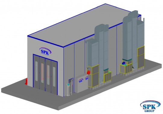Тупиковая покрасочно-сушильная камера для грузовиков SPK-15.6.6