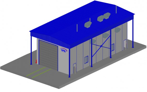 Проходная камера окраски для жд полувагонов уличного типа SPK-18.6.6