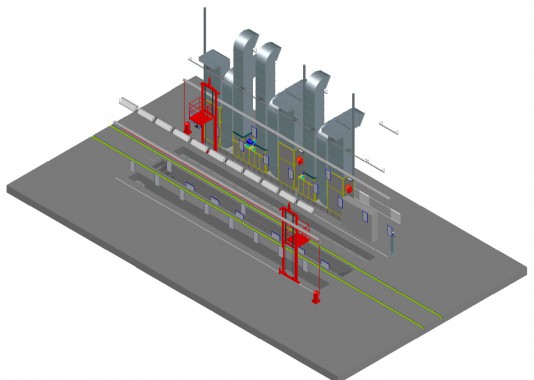 Проходная камера окраски для жд полувагонов уличного типа SPK-18.6.6