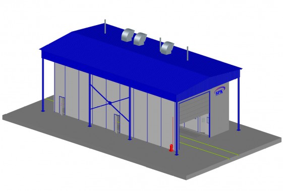 Проходная камера окраски для жд полувагонов уличного типа SPK-18.6.6