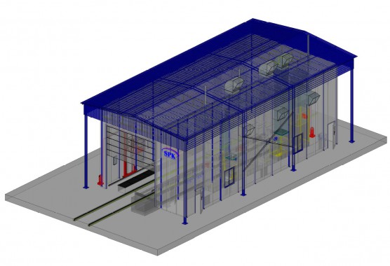 Проходная камера окраски для жд полувагонов уличного типа SPK-18.6.6