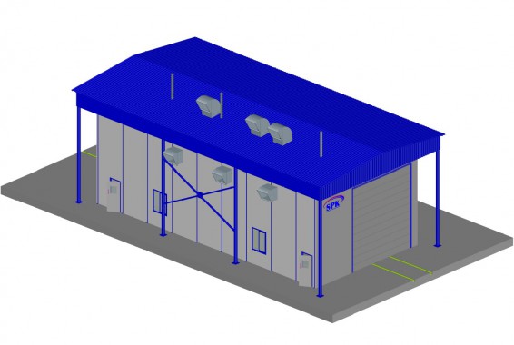 Проходная камера окраски для жд полувагонов уличного типа SPK-18.6.6