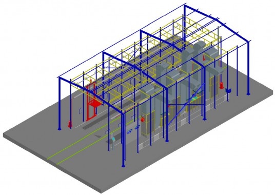 Проходная камера окраски для жд полувагонов уличного типа SPK-18.6.6