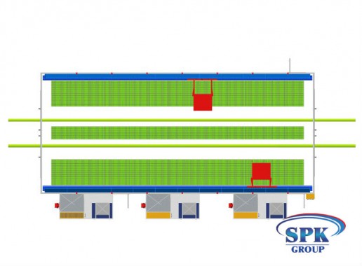 Окрасочно сушильная камера для сварных металлоконструкций с тележкой SPK 16x7x6