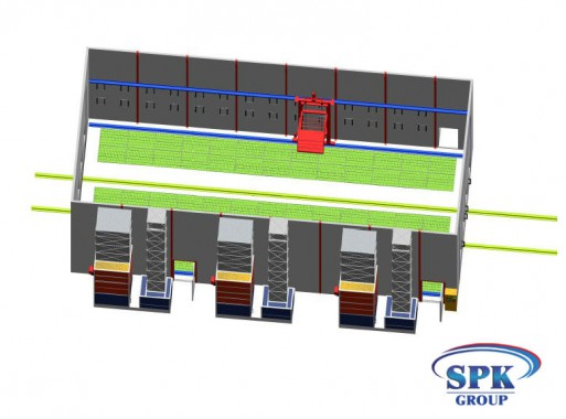 Окрасочно сушильная камера для сварных металлоконструкций с тележкой SPK 16x7x6