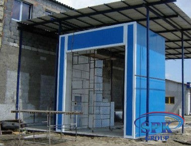 Окрасочно сушильная камера для металла (Уличная) SPK-15.6.5. вытяжка через пол.