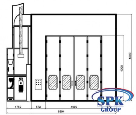 КАМЕРА ОКРАСОЧНО-СУШИЛЬНАЯ ДЛЯ КРАНОВ И КРУПНОГАБАРИТНЫХ МЕТАЛЛОКОНСТРУКЦИЙ SPK-15.5.5 РОССИЯ