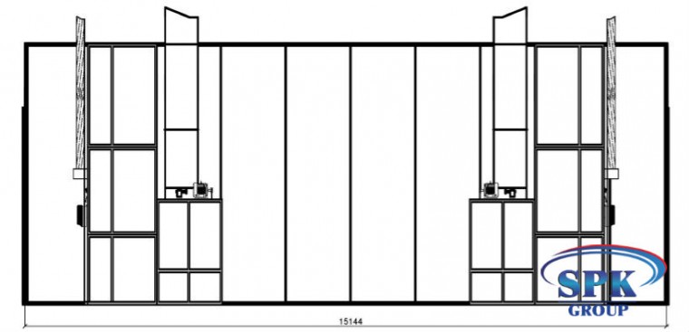 КАМЕРА ОКРАСОЧНО-СУШИЛЬНАЯ ДЛЯ КРАНОВ И КРУПНОГАБАРИТНЫХ МЕТАЛЛОКОНСТРУКЦИЙ SPK-15.5.5 РОССИЯ