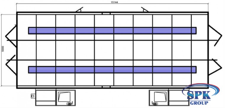 КАМЕРА ОКРАСОЧНО-СУШИЛЬНАЯ ДЛЯ КРАНОВ И КРУПНОГАБАРИТНЫХ МЕТАЛЛОКОНСТРУКЦИЙ SPK-15.5.5 РОССИЯ