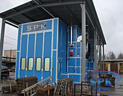 Покрасочно-сушильный комплекс для металлоконструкций (Уличная установка) SPK-15.6.5. вытяжка через пол.