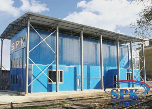 Окрасочно сушильная камера для металла (уличная) SPK-15.6.5 с боковой вытяжкой через стены камеры