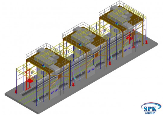 Комплекс для окраски и сушки трамваев проходного типа SPK-33.6.6